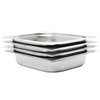 Contenitori Gastronorm 4 pz GN 1/2 65 mm in Acciaio Inox - homemem39