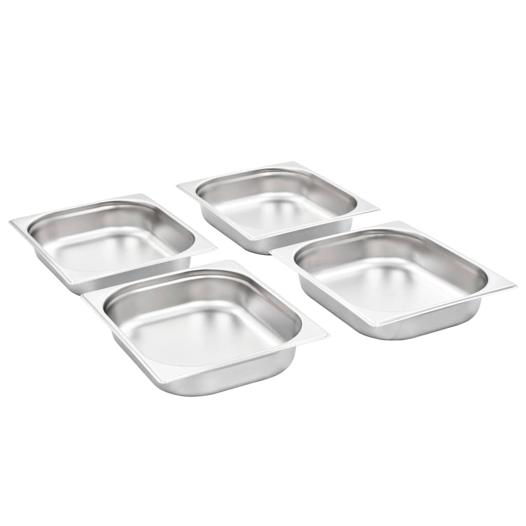 Contenitori Gastronorm 4 pz GN 1/2 65 mm in Acciaio Inox - homemem39