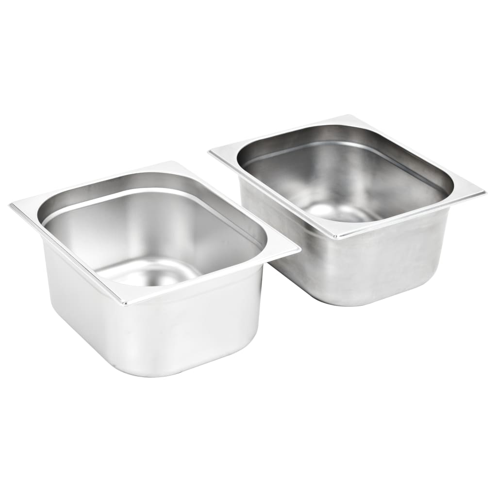 Contenitori Gastronorm 2 pz GN 1/2 150 mm in Acciaio Inox - homemem39