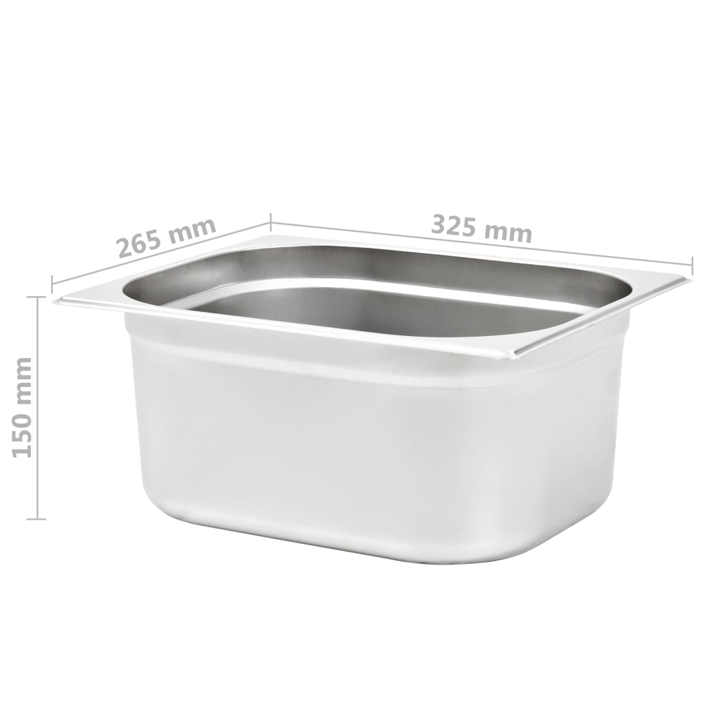 Contenitori Gastronorm 2 pz GN 1/2 150 mm in Acciaio Inox - homemem39