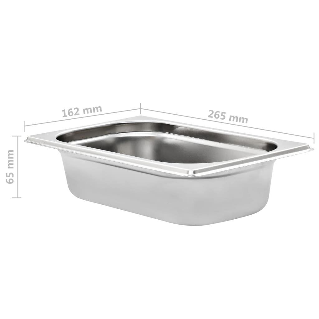 Contenitori Gastronorm 8 pz GN 1/4 65 mm in Acciaio Inox - homemem39