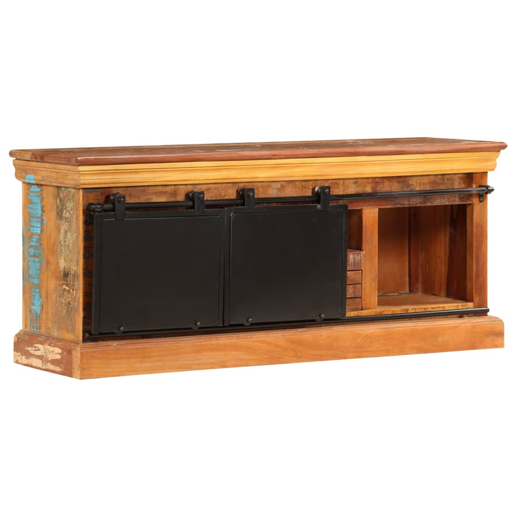 Mobile Porta TV 110x30x45 cm in Legno Massello di Recupero - homemem39