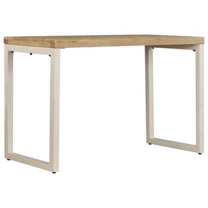 Tavolo da Pranzo 115x55x76 cm Legno Massello di Mango e Acciaio - homemem39