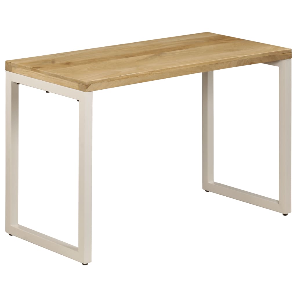 Tavolo da Pranzo 115x55x76 cm Legno Massello di Mango e Acciaio - homemem39