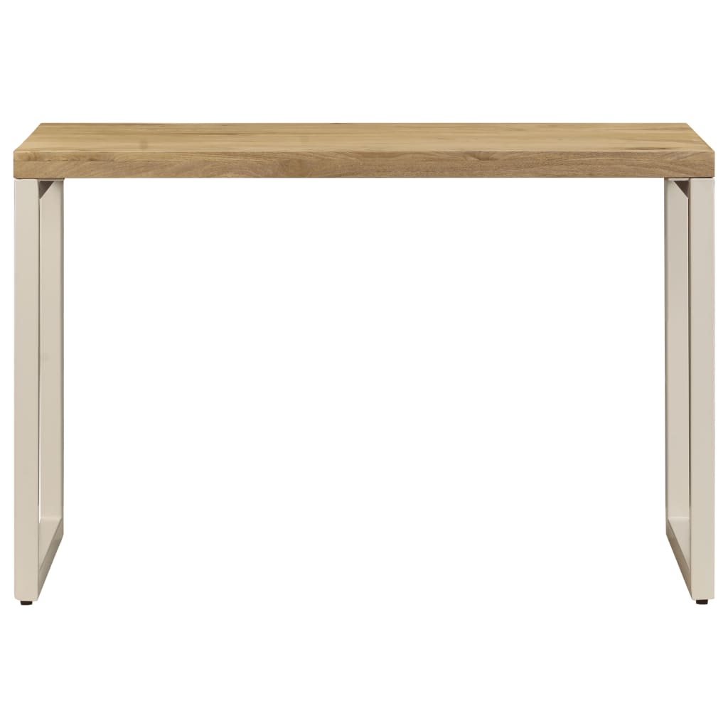 Tavolo da Pranzo 115x55x76 cm Legno Massello di Mango e Acciaio - homemem39