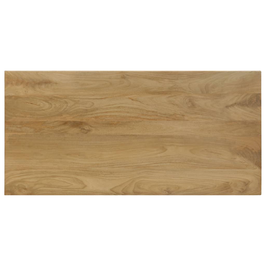 Tavolo da Pranzo 115x55x76 cm Legno Massello di Mango e Acciaio - homemem39