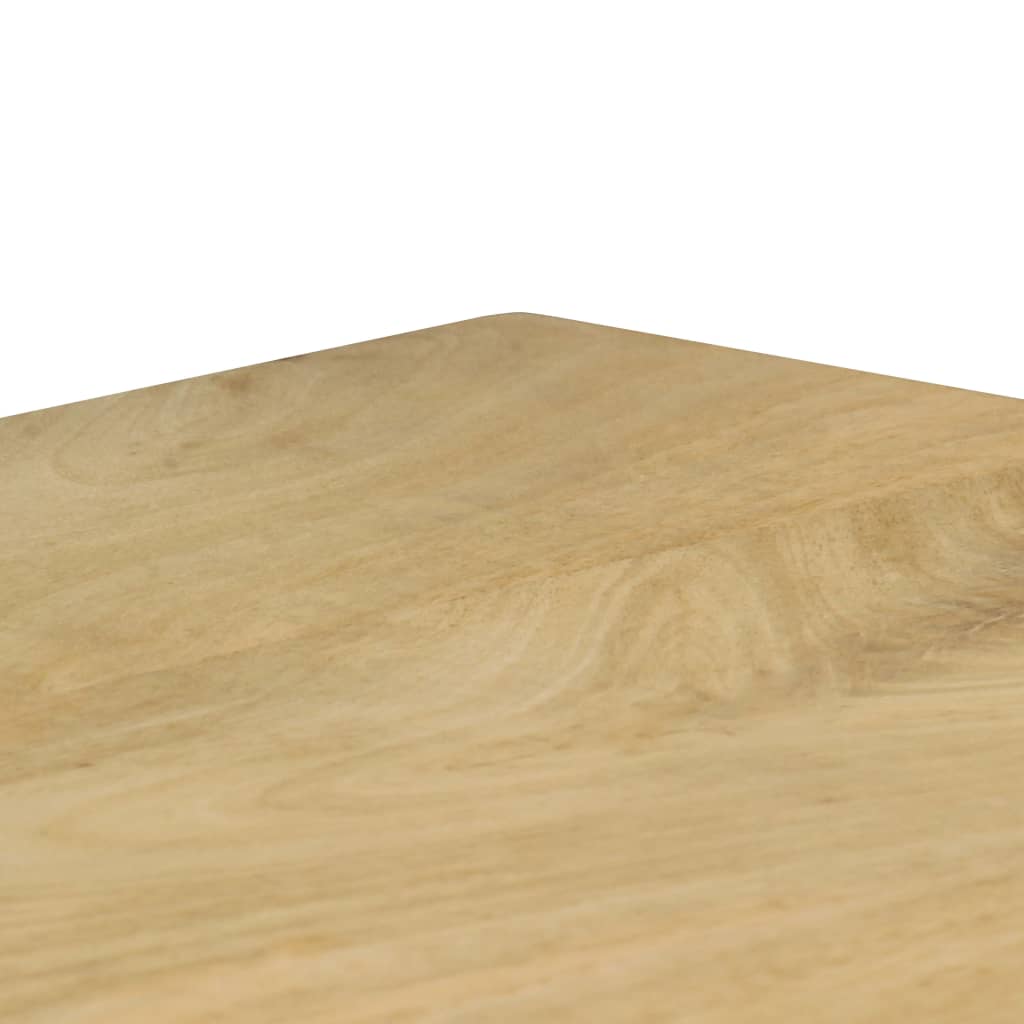 Tavolo da Pranzo 115x55x76 cm Legno Massello di Mango e Acciaio - homemem39