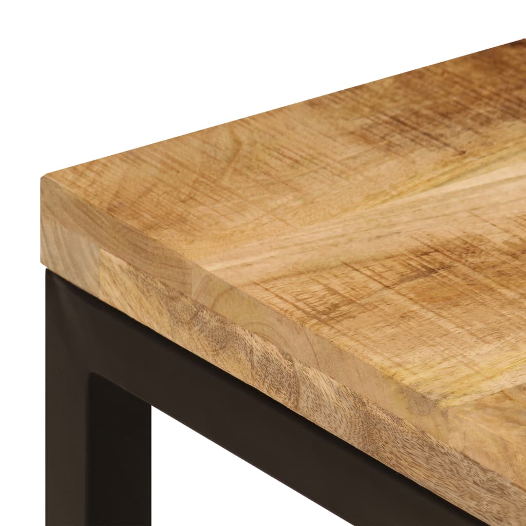 Tavolino da Caffè 100x50x35cm Legno Massello di Mango e Acciaio - homemem39