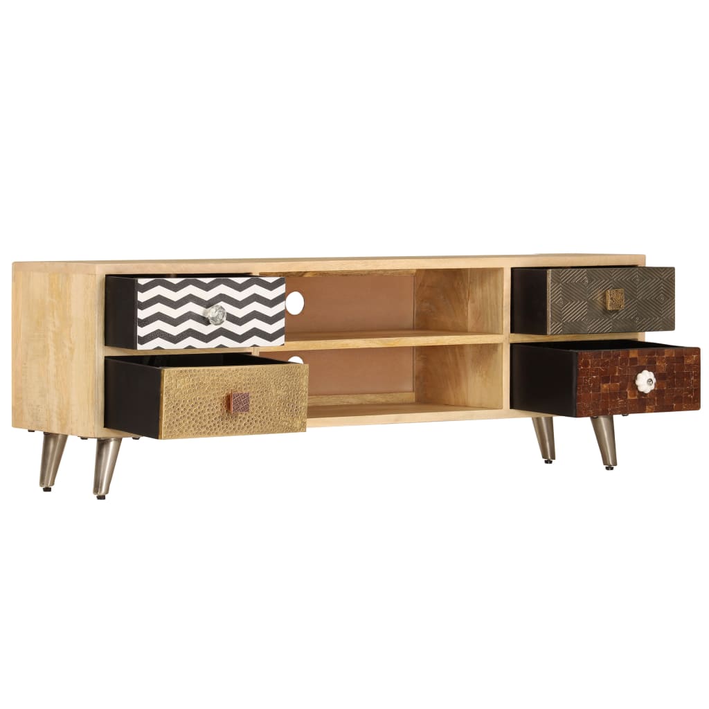 Mobile Porta TV 120x30x40 cm Legno Massello di Mango - homemem39