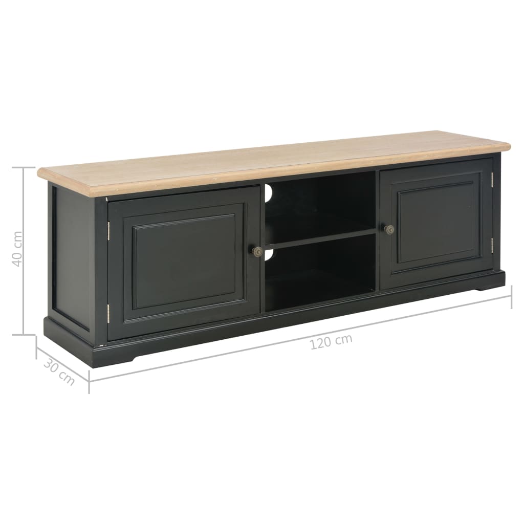 Mobile Porta TV Nero 120x30x40 cm in Legno - homemem39