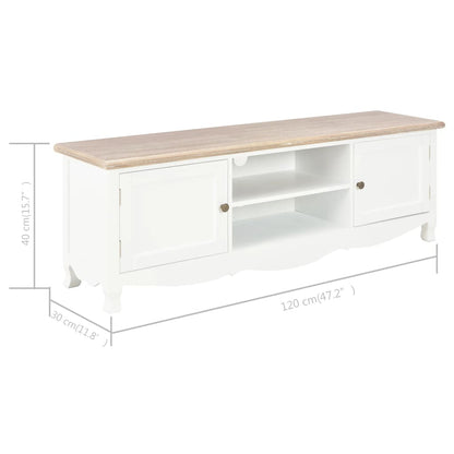 Mobile Porta TV Bianco 120x30x40 cm in Legno - homemem39