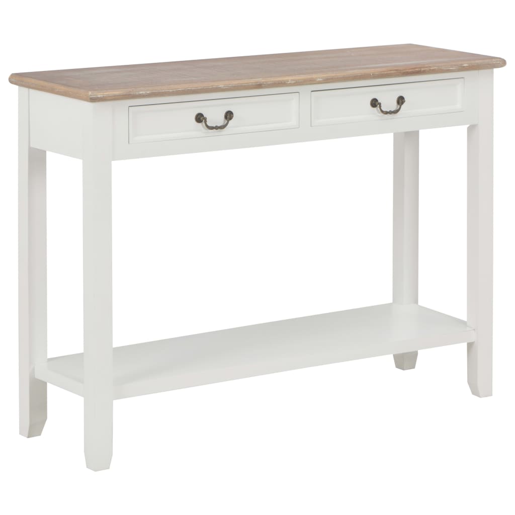 Tavolo Consolle Bianco 110x35x80 cm in Legno - homemem39