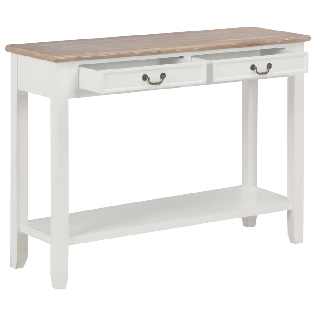 Tavolo Consolle Bianco 110x35x80 cm in Legno - homemem39