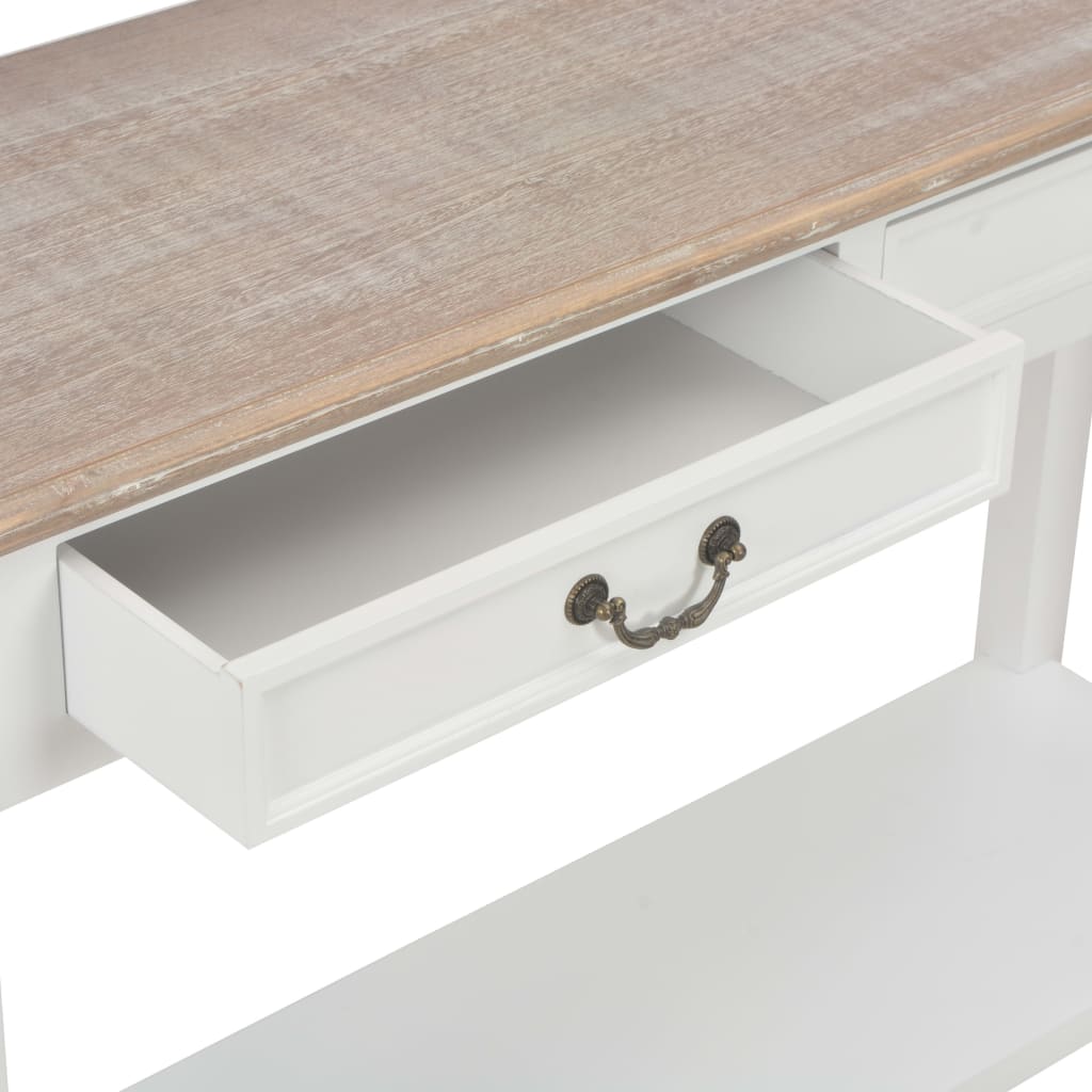 Tavolo Consolle Bianco 110x35x80 cm in Legno - homemem39