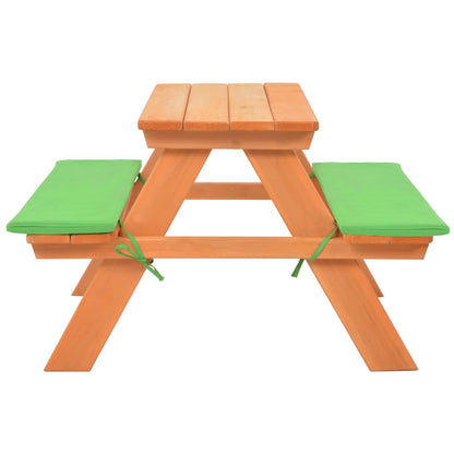 Tavolo e Panche da Picnic 89x79x50 cm Legno Massello di Abete - homemem39