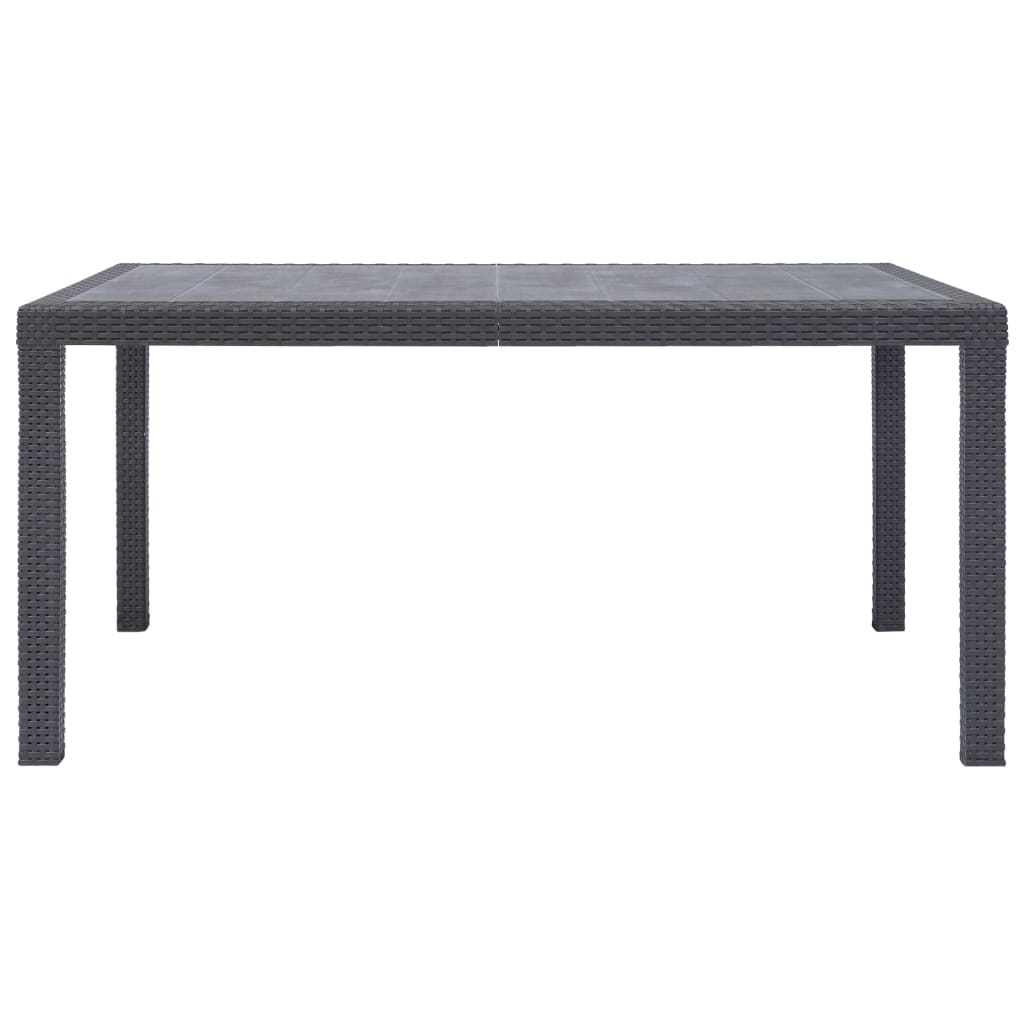Tavolo da Giardino Marrone 150x90x72 cm Plastica Stile Rattan - homemem39