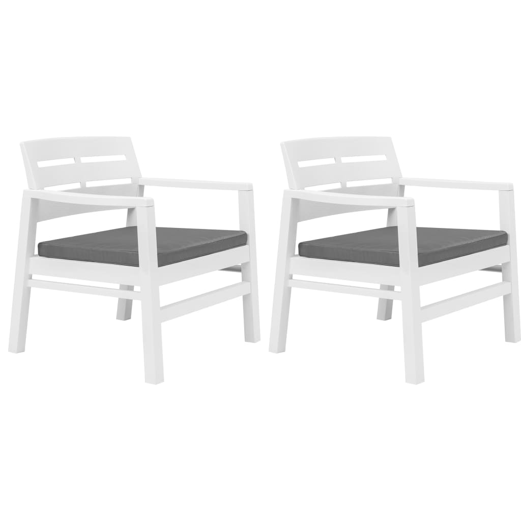 Set Salotto da Giardino 3 pz in Plastica Bianco - homemem39