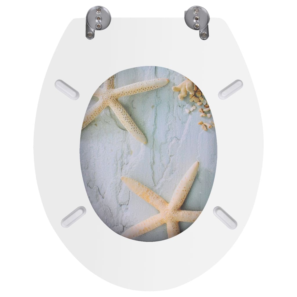 Tavolette WC con Coperchi 2 pz in MDF Design Stella Marina - homemem39