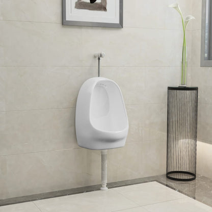 Orinatoio Sospeso con Sciacquone in Ceramica Bianco - homemem39