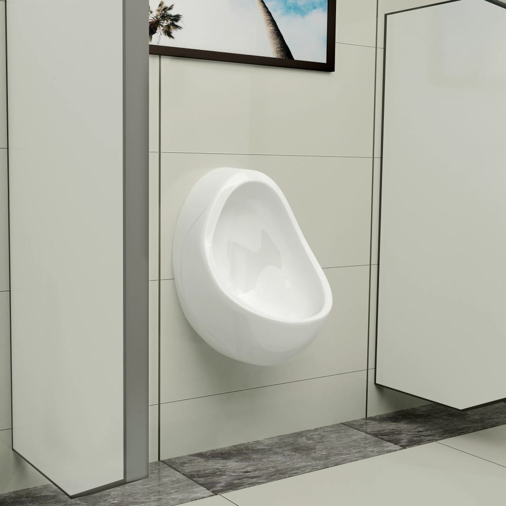 Orinatoio Sospeso con Sciacquone in Ceramica Bianco - homemem39