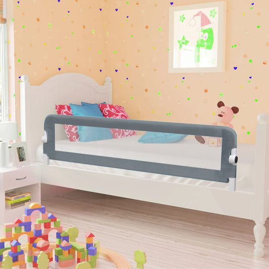 Sponde Letto di Sicurezza Bambini Grigio 150x42cm in Poliestere - homemem39