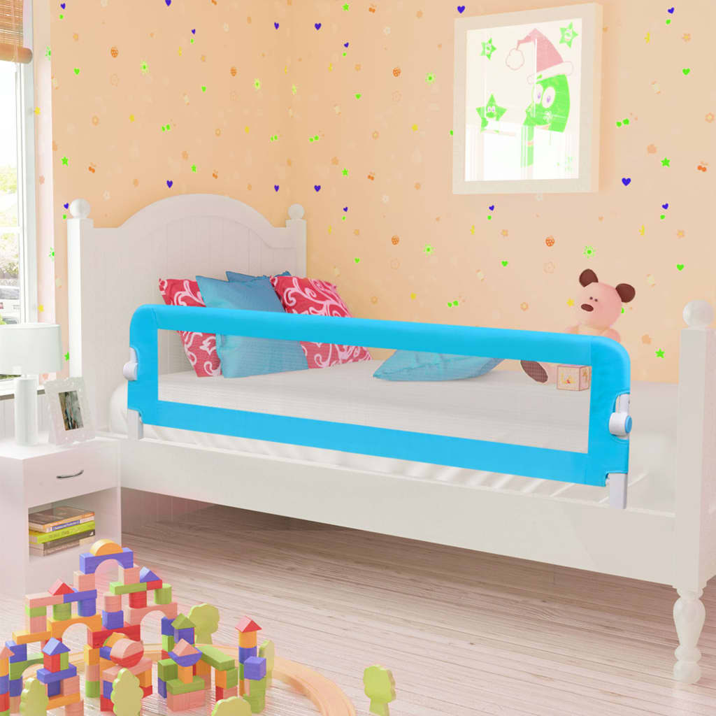 Sponde Letto di Sicurezza per Bambini Blu 120x42cm Poliestere - homemem39