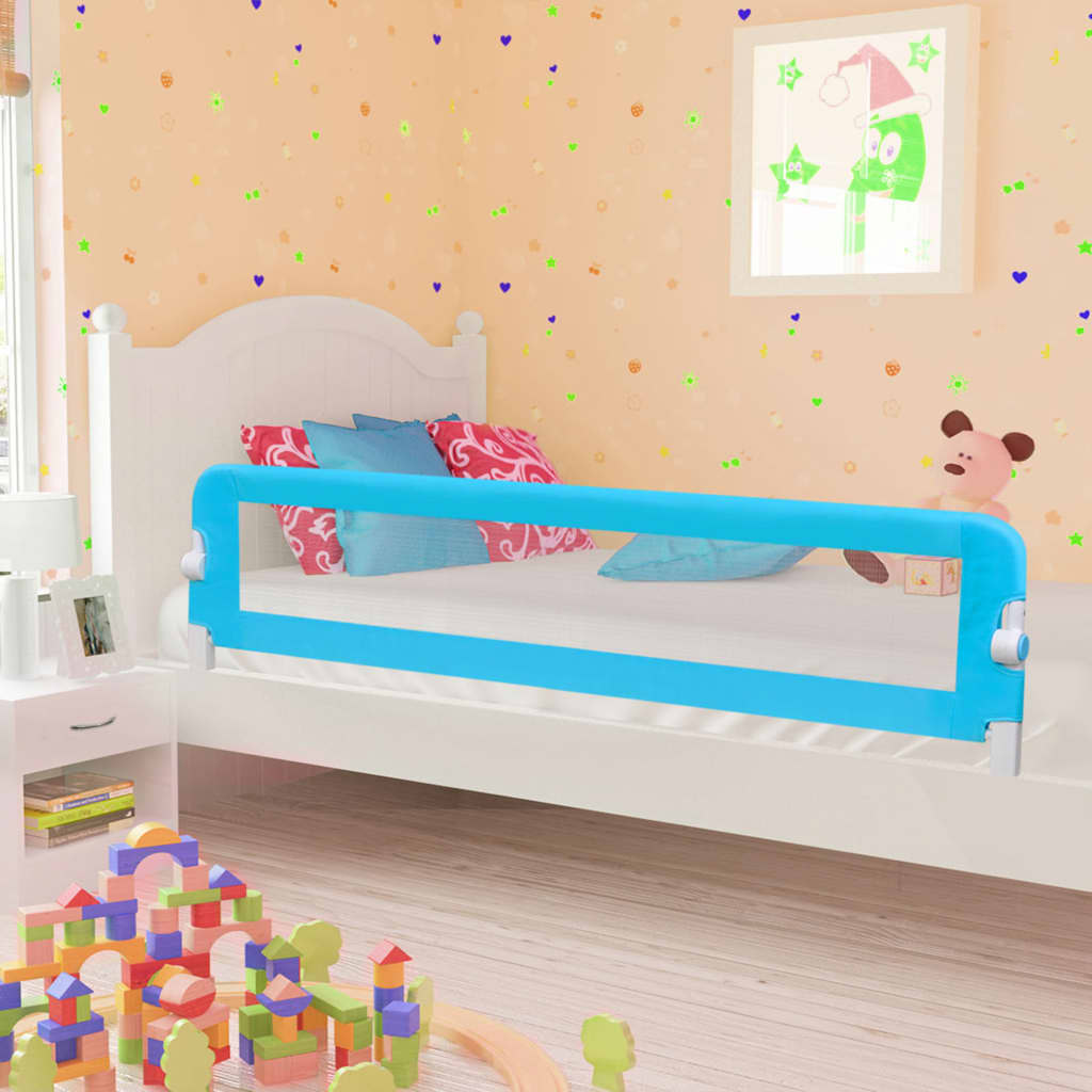 Sponde Letto di Sicurezza per Bambini Blu 180x42cm Poliestere - homemem39