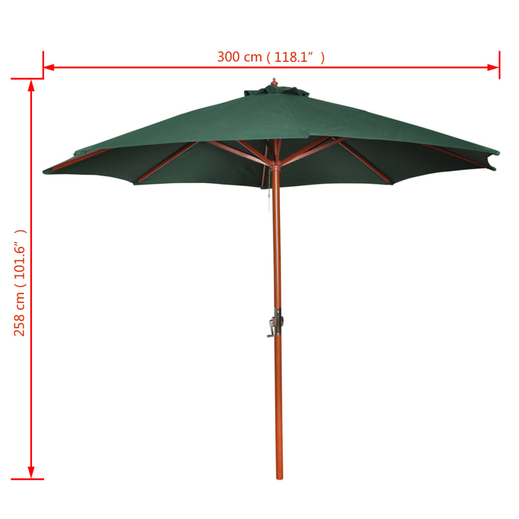 Ombrellone Verde 258 cm - homemem39