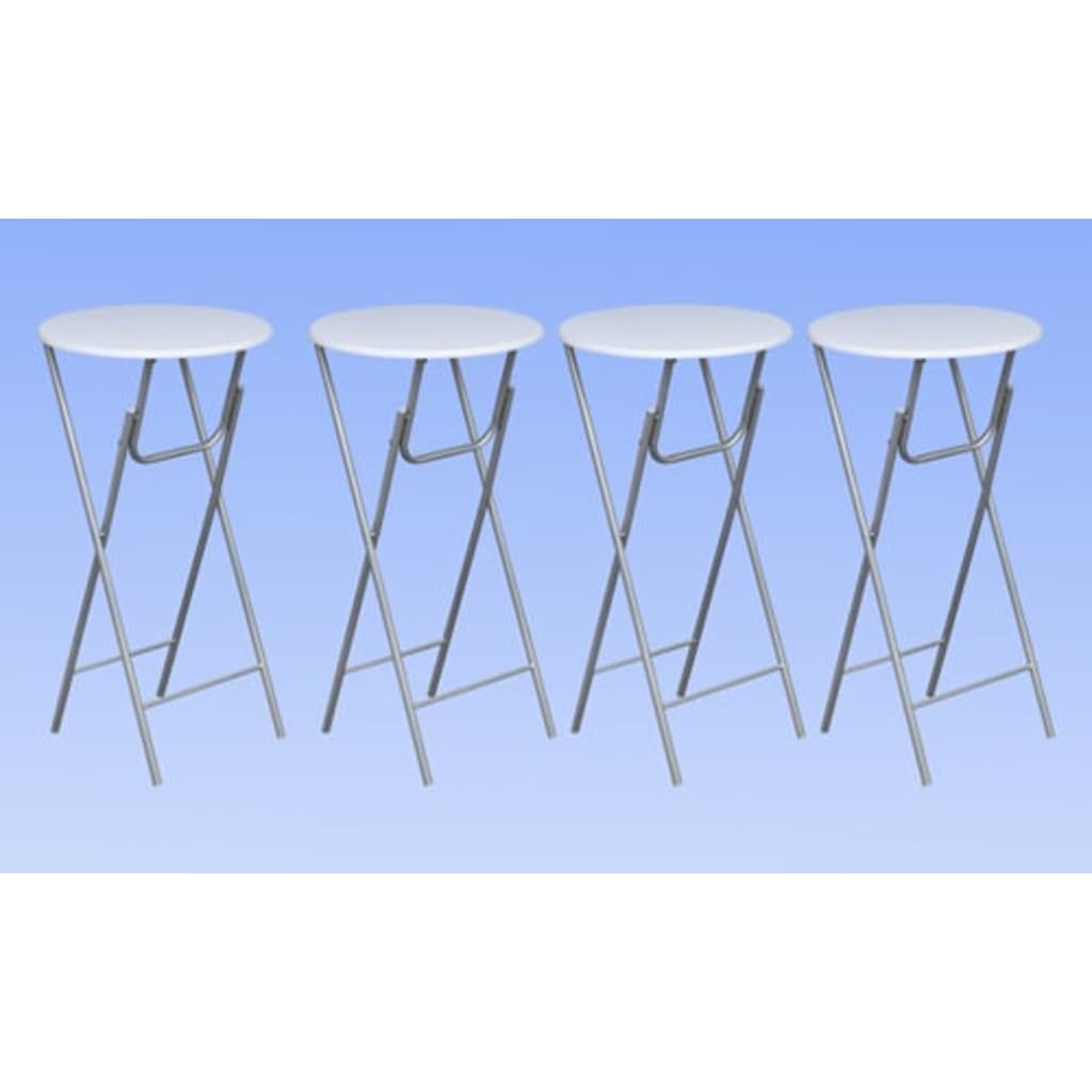 Tavoli da Bar Set 4 pz con Ripiano in MDF Bianco - homemem39