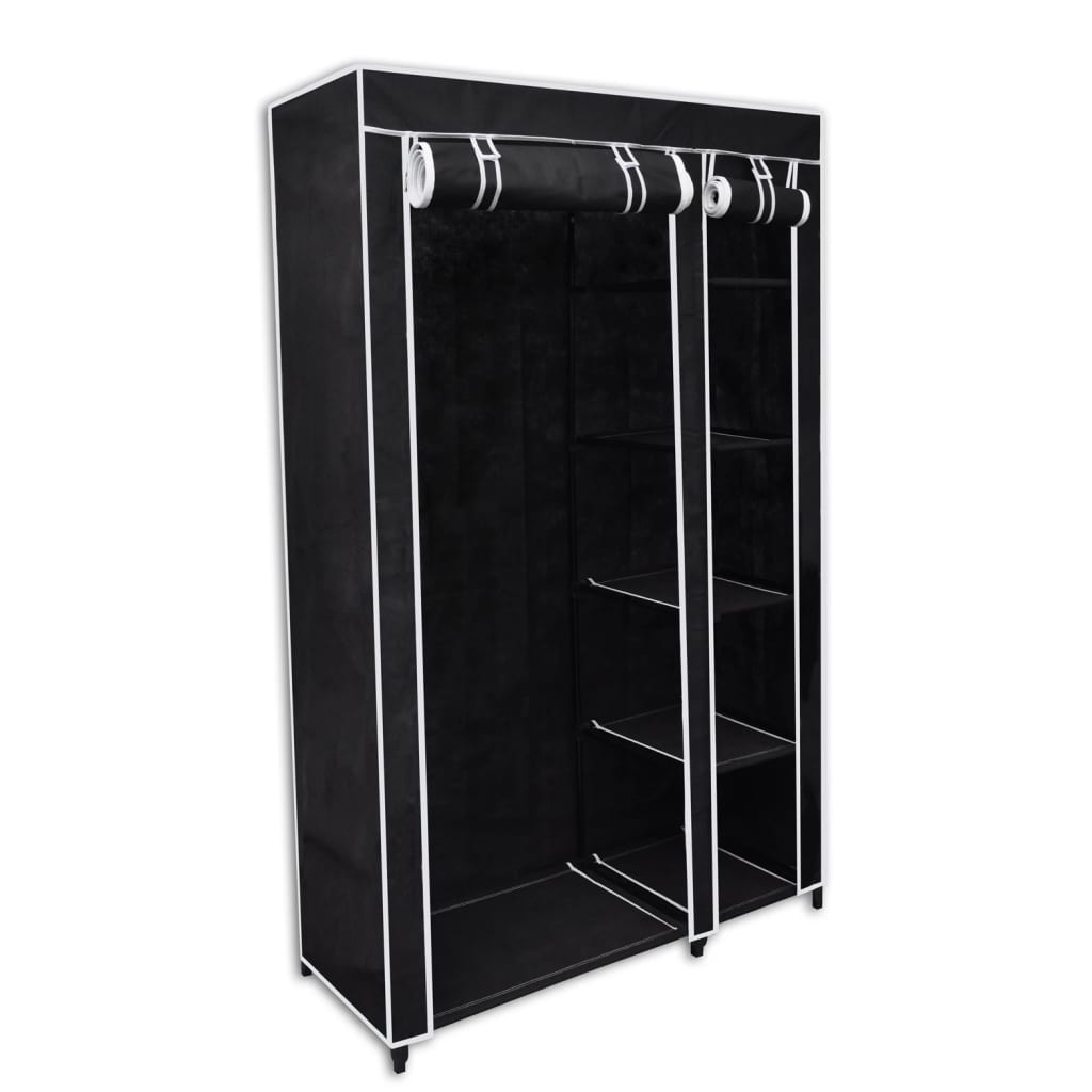 Armadio Guardaroba Pieghevole Nero 110 x 45 x 175 cm - homemem39