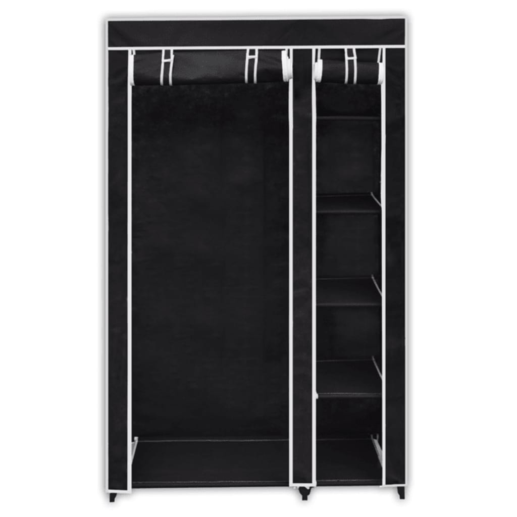 Armadio Guardaroba Pieghevole Nero 110 x 45 x 175 cm - homemem39