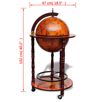 Minibar a Forma di Globo con Supporto in Legno di Eucalipto - homemem39