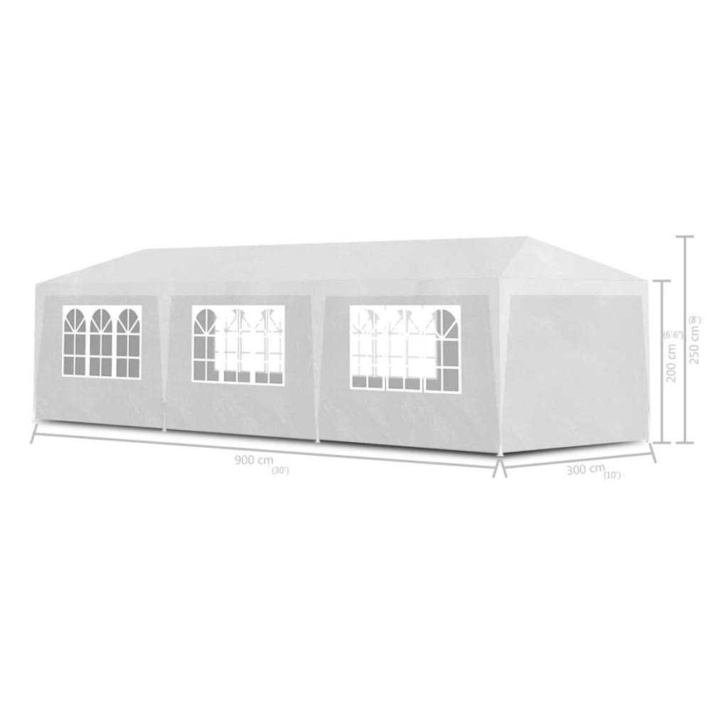 Tenda per Feste 3x9 m Bianca - homemem39