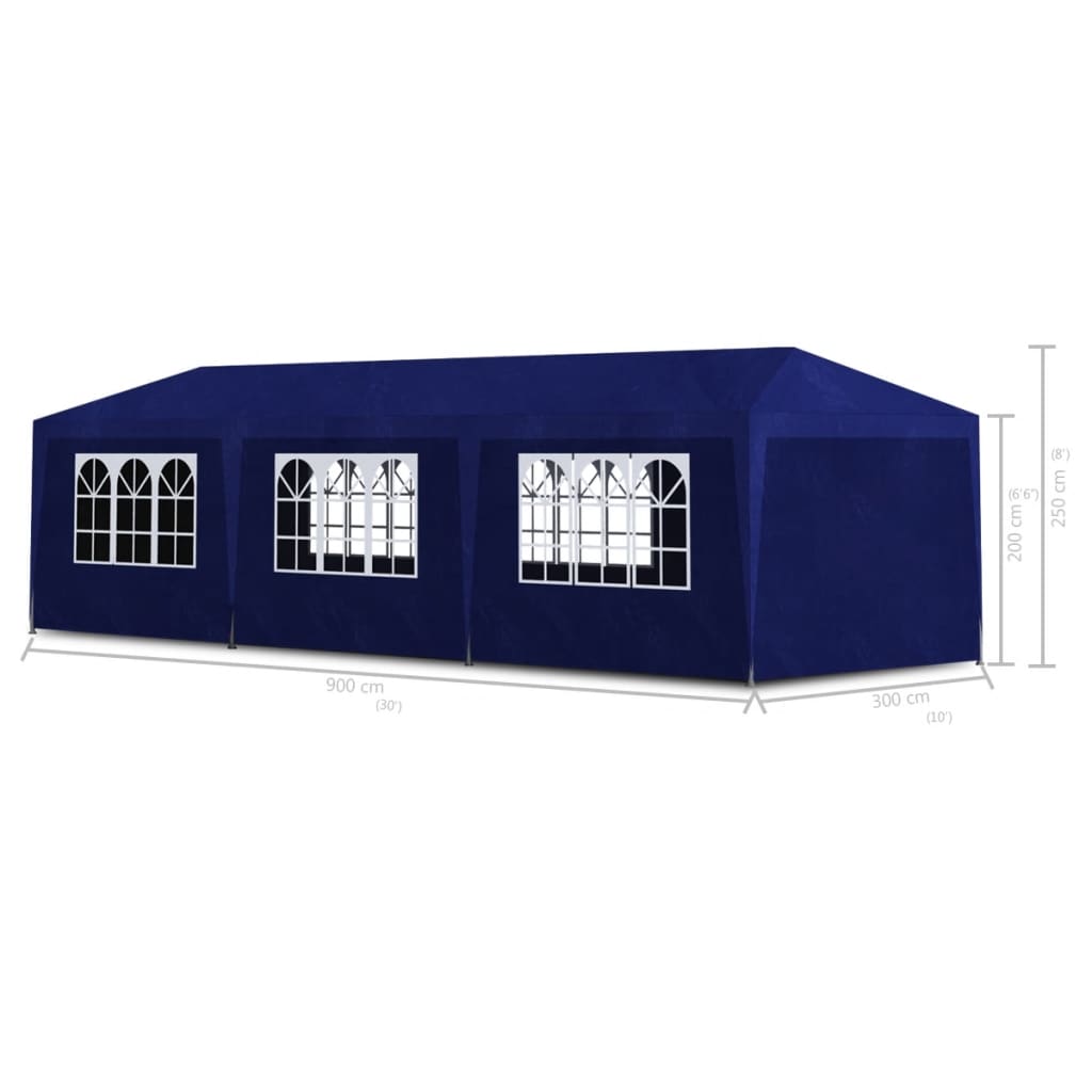 Tenda per Feste 3x9 m Blu - homemem39