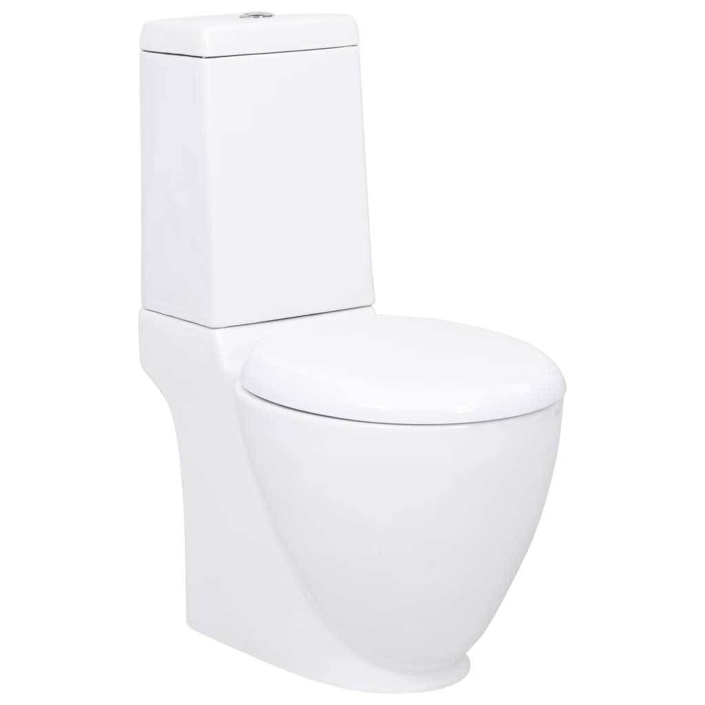 Vaso WC in Ceramica Base con Scarico Dietro Bianco - homemem39