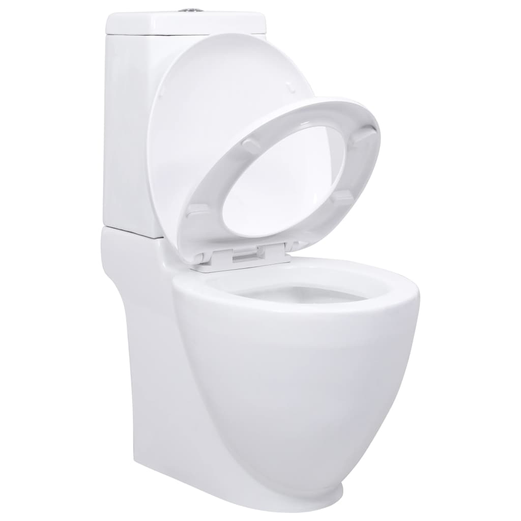 Vaso WC in Ceramica Base con Scarico Dietro Bianco - homemem39