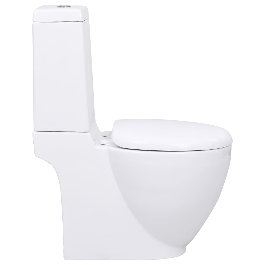 Vaso WC in Ceramica Base con Scarico Dietro Bianco - homemem39