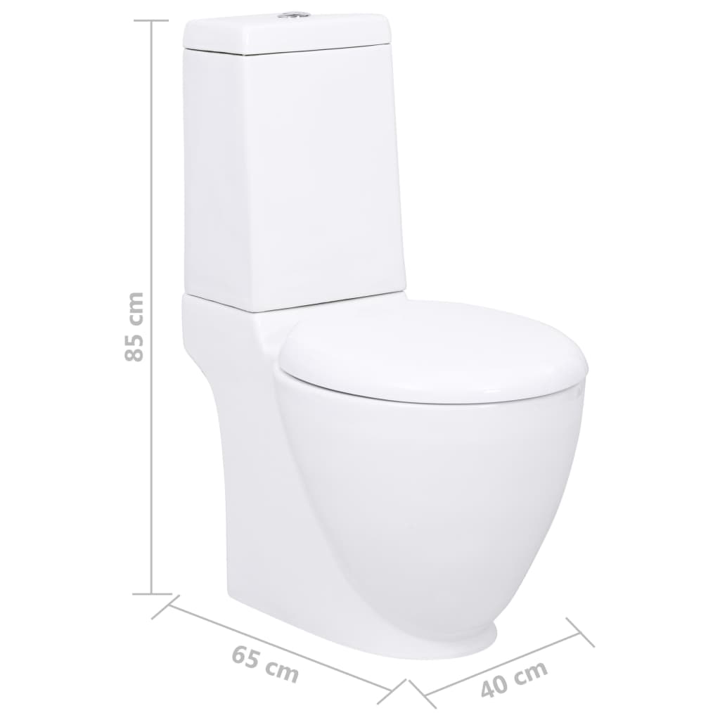 Vaso WC in Ceramica Base con Scarico Dietro Bianco - homemem39