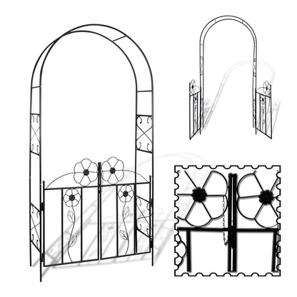 Arco con porta da giardino per piante rampicanti - homemem39
