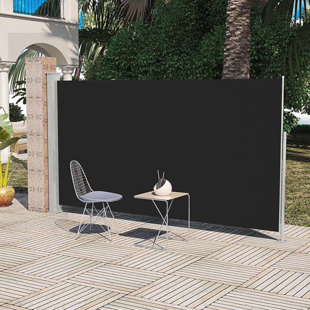 Tendalino Laterale per Patio Terrazzo 160 x 300 cm Nero - homemem39