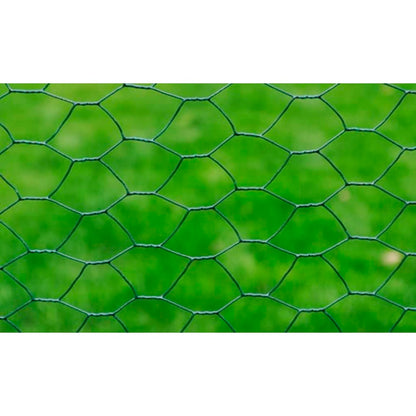 Recinzione in Rete per Pollaio Rivestita in PVC 25x0,5 m Verde - homemem39