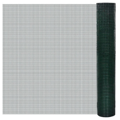 Recinzione in Rete per Pollaio Rivestita in PVC 10x1 m Verde - homemem39