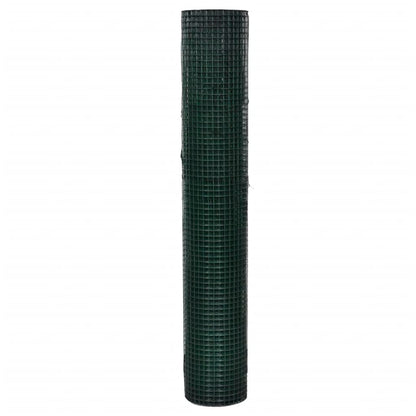 Recinzione in Rete per Pollaio Rivestita in PVC 10x1 m Verde - homemem39