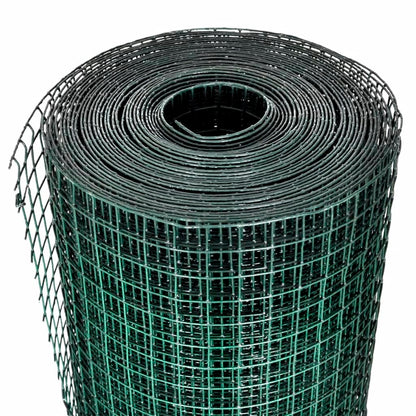 Recinzione in Rete per Pollaio Rivestita in PVC 25x1 m Verde - homemem39