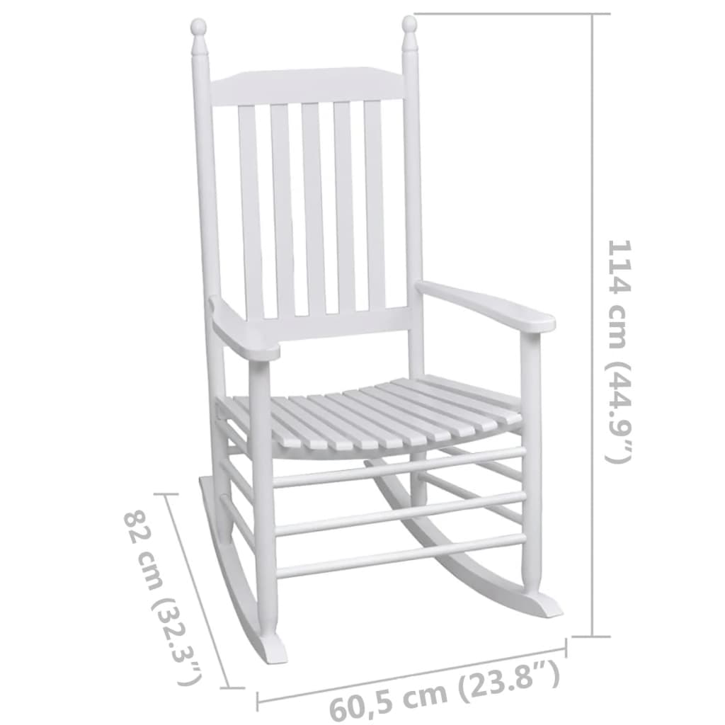 Sedia a Dondolo con Sedile Curvo Bianco in Legno - homemem39