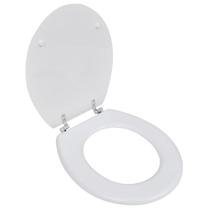 Sedile WC in MDF con Coperchio Design Semplice Bianco - homemem39