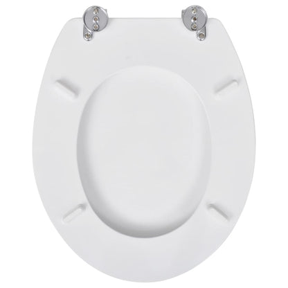 Sedile WC in MDF con Coperchio Design Semplice Bianco - homemem39
