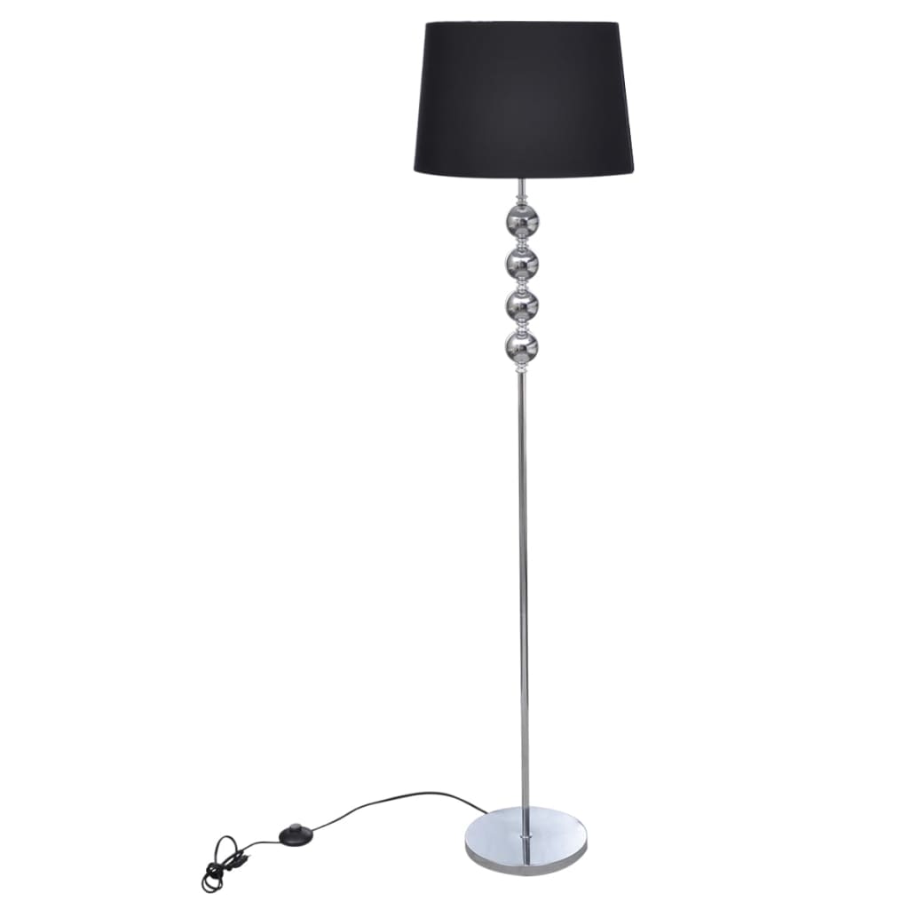 Lampada da Pavimento Supporto Alto Decorazione a 4 Sfere Nera - homemem39