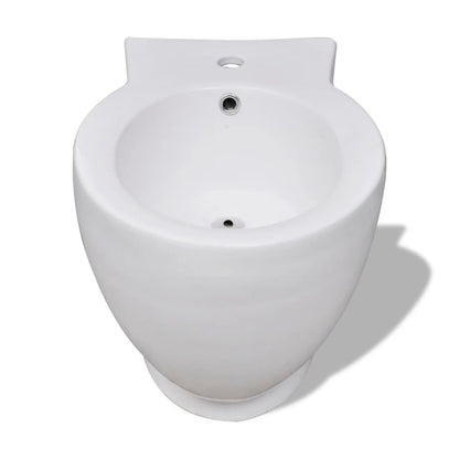 Set WC e Bidet con Piede in Ceramica Bianca - homemem39