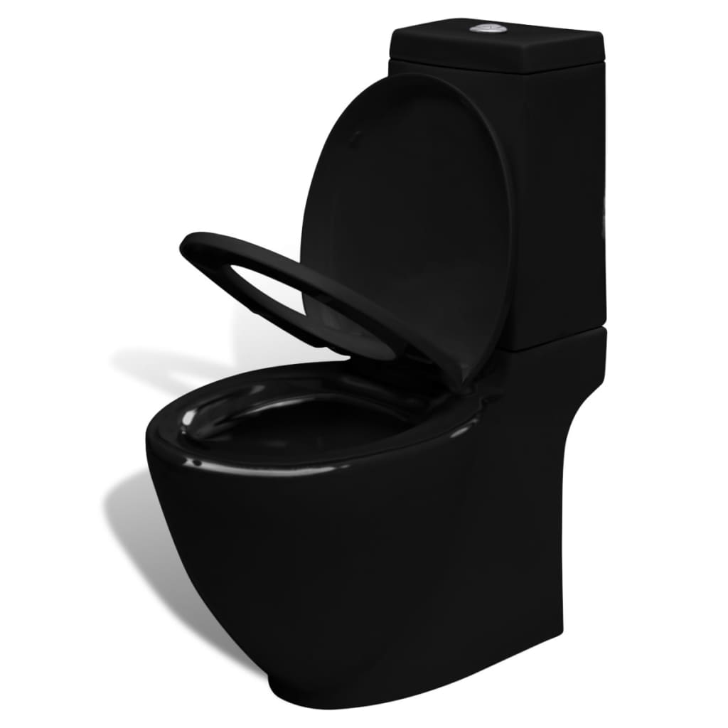 Set di Bidet e Toilette da Pavimento in Ceramica Nera - homemem39